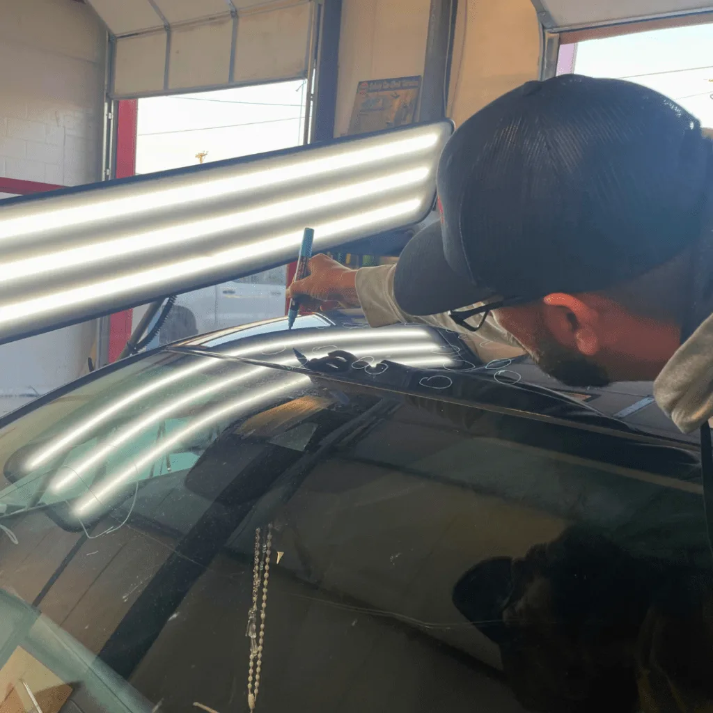 Hail damage repair work by AGC